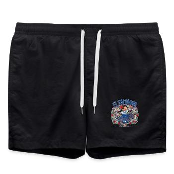 El Salvador Flag Salvadoran Girl Traditional - Swim Trunks - black - Front - AI Model Male 185 light (185cm)