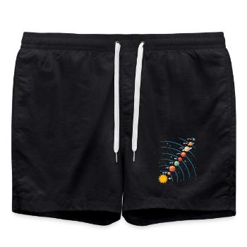 Enfants en astronomie en sciences spatiales du système solaire - Short de bain - noir - Devant - AI Model Male 185 light (185cm)