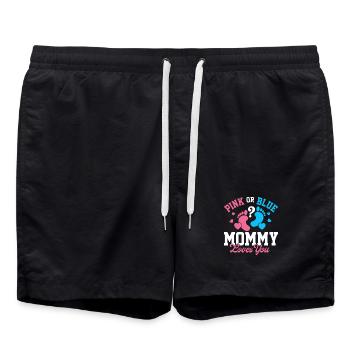 Révélation du sexe de Pink Or Blue Mommy Loves You - Short de bain - noir - Devant - AI Model Male 185 light (185cm)