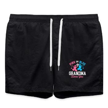 Rosa oder blaue Oma liebt dich Geschlechtsoffenbarung - Badeshorts - Schwarz - Vorne - AI Model Male 185 light (185cm)