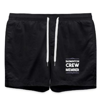 Badminton Crew - Badeshorts - Schwarz - Vorne - AI Model Male 185 light (185cm)