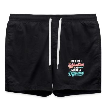 Be Like Subtraction – Make the Difference - Swim Trunks - black - Front - AI Model Male 185 light (185cm)