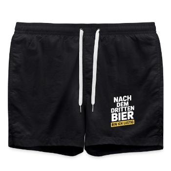 Bier Nach Dem Dritten Bier Lustig JGA Party Malle - Badeshorts - Schwarz - Vorne - AI Model Male 185 light (185cm)