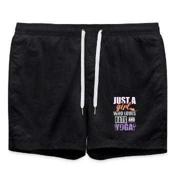 Juste une fille qui adore les rats et le yoga - Short de bain - noir - Devant - AI Model Male 185 light (185cm)