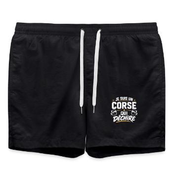 Je suis un Corse qui déchire - Short de bain - noir - Devant - AI Model Male 185 light (185cm)
