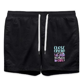 Amie proche de la fille d’anniversaire de la K-Pop - Short de bain - noir - Devant - AI Model Male 185 light (185cm)