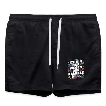 Karneval Nur Wegen Der Kamelle Hier Karnevalszug - Badeshorts - Schwarz - Vorne - AI Model Male 185 light (185cm)