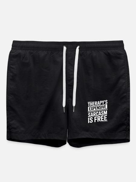 Sarcasm Free Therapy Costs Fun Gift - Swim Trunks - black