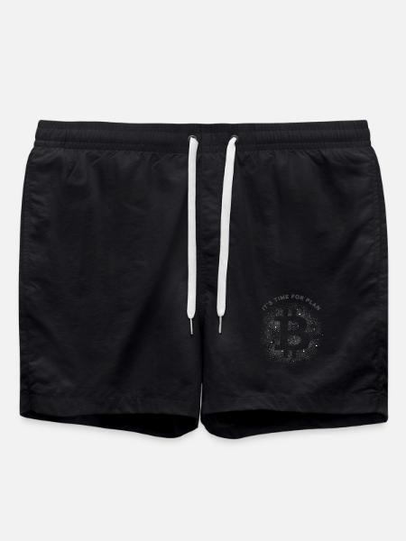 Bitcoin - It's time for Plan B - Krypto Geschenk - Badeshorts - Schwarz