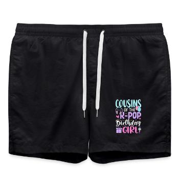 Cousins de la fille anniversaire de la K-Pop - Short de bain - noir - Devant - AI Model Male 185 light (185cm)