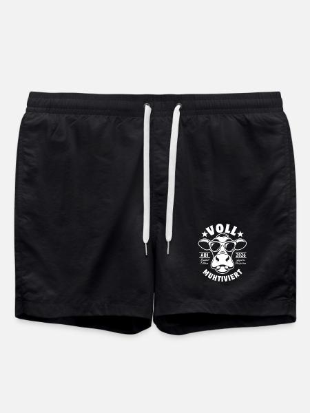 Voll Muhtiviert | Kuh mit Sonnenbrille | Abi 2026 - Badeshorts - Schwarz