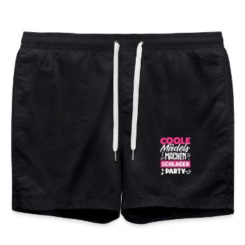 Coole Mädels Machen Schlager Party Festival Musik - Badeshorts - Schwarz - Vorne - AI Model Male 185 light (185cm)