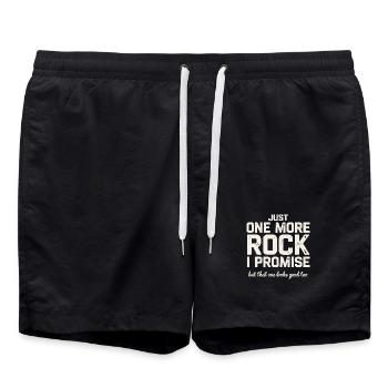 Cadeau de recherche de pierres géologiques pour naturaliste - Short de bain - noir - Devant - AI Model Male 185 light (185cm)