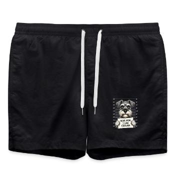Liebe Mama, ich kann Schnauzer-Humor erklären - Badeshorts - Schwarz - Vorne - AI Model Male 185 light (185cm)