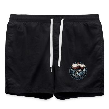 Norwegen Angeln - Badeshorts - Schwarz - Vorne - AI Model Male 185 light (185cm)