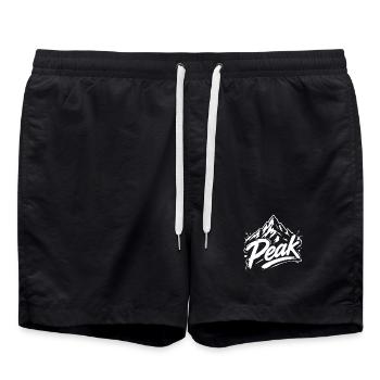 Peak Berggipfel Grafik | Jugendwort - Badeshorts - Schwarz - Vorne - AI Model Male 185 light (185cm)