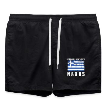 Naxos Koordinaten - Badeshorts - Schwarz - Vorne - AI Model Male 185 light (185cm)