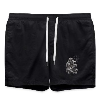 Bigfoot, dandelion, dandelion, nature lover - Swim Trunks - black - Front - AI Model Male 185 light (185cm)