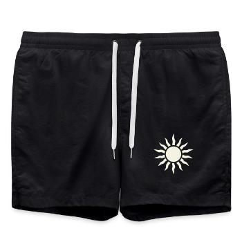 Sun with ray frame - Swim Trunks - black - Front - AI Model Male 185 light (185cm)