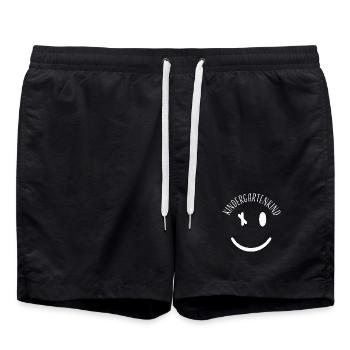 Kindergartenkind – Minimalistisches Kinderdesign - Badeshorts - Schwarz - Vorne - AI Model Male 185 light (185cm)