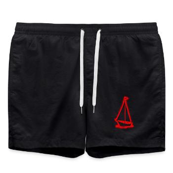 Segelboot Segel Segelschiff Herren Jungen Segeln - Badeshorts - Schwarz - Vorne - AI Model Male 185 light (185cm)