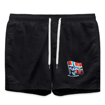 Norway Angler Motif - Swim Trunks - black - Front - AI Model Male 185 light (185cm)
