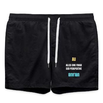 Alles eine Frage der Perspektive T-Shirt AU Urlaub - Badeshorts - Schwarz - Vorne - AI Model Male 185 light (185cm)