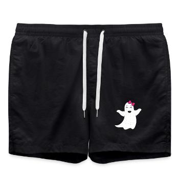 Ghost girl with pink bow - Swim Trunks - black - Front - AI Model Male 185 light (185cm)