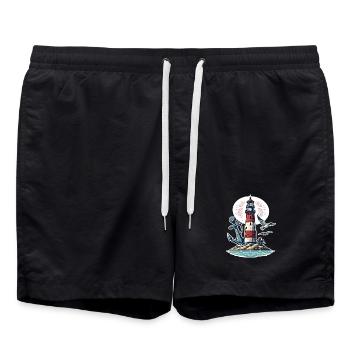 lighthouse - Swim Trunks - black - Front - AI Model Male 185 light (185cm)