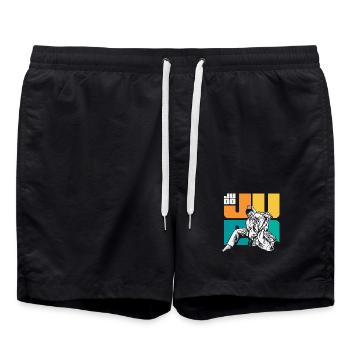 Judo Martial Arts Judoka Ground Fighting Training - Swim Trunks - black - Front - AI Model Male 185 light (185cm)