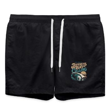 Jeffreys Bay Surfing - Swim Trunks - black - Front - AI Model Male 185 light (185cm)