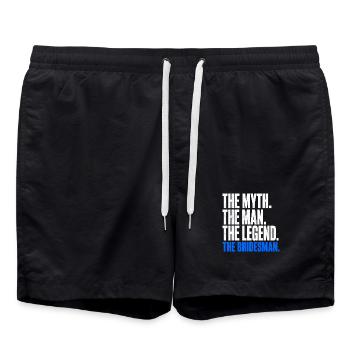 The Myth The Man The Legend The Bridesman - Swim Trunks - black - Front - AI Model Male 185 light (185cm)