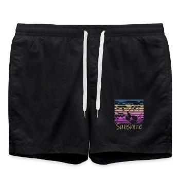 Sunshine Retro Sunglasses - Swim Trunks - black - Front - AI Model Male 185 light (185cm)