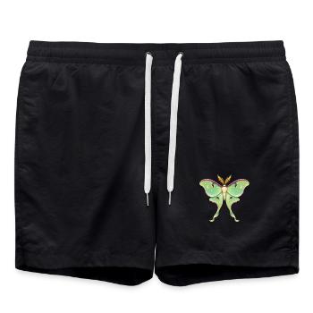 Luna Moth Celestial Illustration Actias luna - Swim Trunks - black - Front - AI Model Male 185 light (185cm)