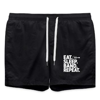 Eat. Sleep. Band. Repeat. - Swim Trunks - black - Front - AI Model Male 185 light (185cm)