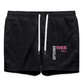 60e anniversaire, septembre 1966 - Short de bain - noir - Devant - AI Model Male 185 light (185cm)