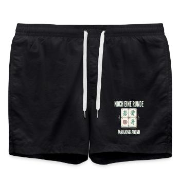 Noch eine Runde Mahjong Abend - Badeshorts - Schwarz - Vorne - AI Model Male 185 light (185cm)