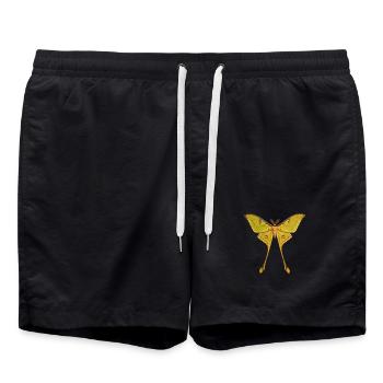 Comet Moth Argema mittrei - Swim Trunks - black - Front - AI Model Male 185 light (185cm)