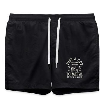 Metal Baby Boy mit Onkel Rock Baby - Badeshorts - Schwarz - Vorne - AI Model Male 185 light (185cm)