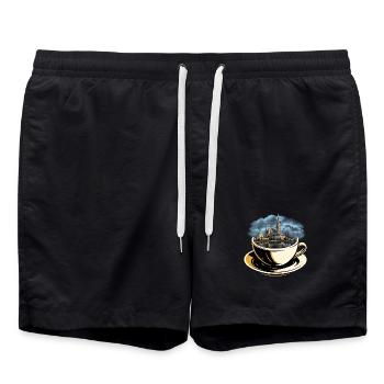 Vienna in a Cup  - Badeshorts - Schwarz - Vorne - AI Model Male 185 light (185cm)