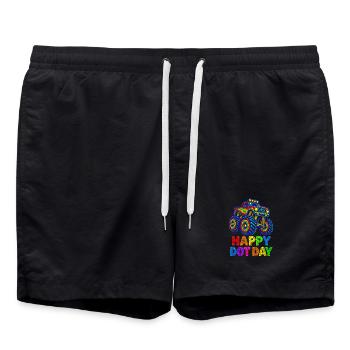 Happy Dot Day Monster Truck - Badeshorts - Schwarz - Vorne - AI Model Male 185 light (185cm)