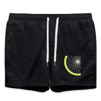 Fahrrad Reifen - Badeshorts - Schwarz - Vorne - AI Model Male 185 light (185cm)
