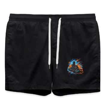 Go-Kart Motorsport Rennfahrer Jungen Herren Gokart - Badeshorts - Schwarz - Vorne - AI Model Male 185 light (185cm)