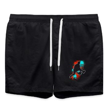 Basketball  - Badeshorts - Schwarz - Vorne - AI Model Male 185 light (185cm)