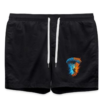 Paragliding Gleitschirmfliegen Herren Gleitschirm - Badeshorts - Schwarz - Vorne - AI Model Male 185 light (185cm)