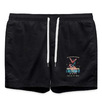 Nachtstimmen Fledermaus Aufnahme - Badeshorts - Schwarz - Vorne - AI Model Male 185 light (185cm)