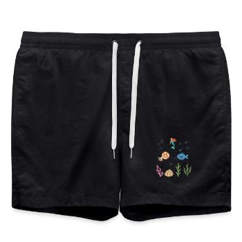 Meerjungfrau Unterwasser Kinder Nautilus Fisch - Badeshorts - Schwarz - Vorne - AI Model Male 185 light (185cm)