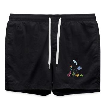Seekuh Unterwasser Kinder Meerjungfrau - Badeshorts - Schwarz - Vorne - AI Model Male 185 light (185cm)