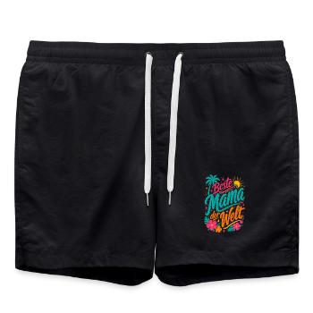 Beste Mama der Welt - Badeshorts - Schwarz - Vorne - AI Model Male 185 light (185cm)