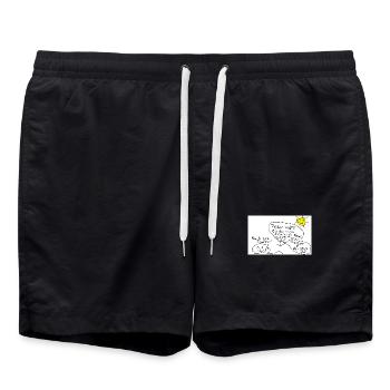 Stein_ist_der_bessere_Kanzler - Badeshorts - Schwarz - Vorne - AI Model Male 185 light (185cm)